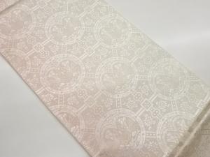 純銀箔変わり蜀江錦に狩猟丸文模様織出し袋帯